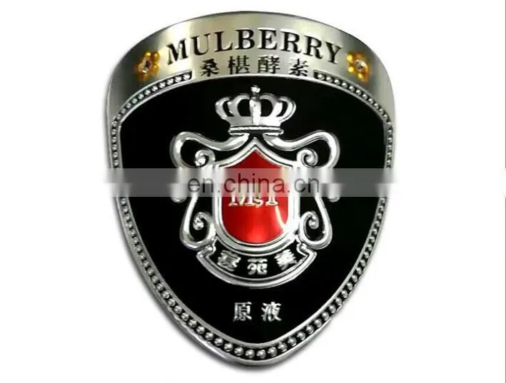 Metal Tag Adhesive Bottle Sticker Custom Wine Label Logo