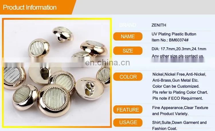 Fashion UV Plating Resin Button for Shirt or Coat BA60374