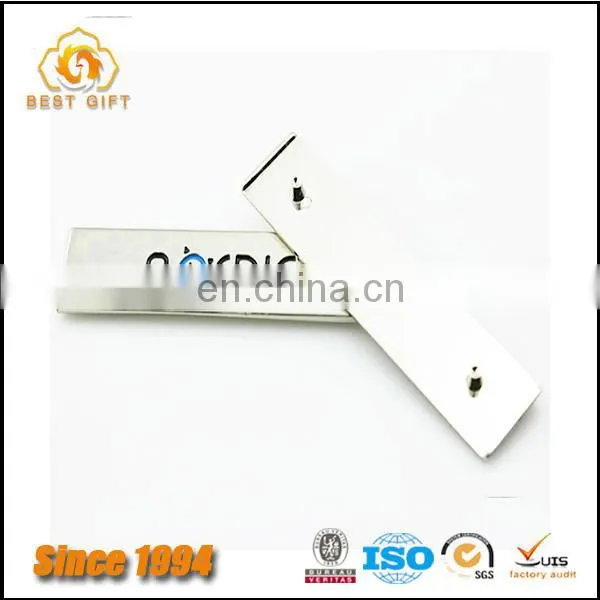 Guangdong Factory Wholesale Custom Cheap Hardware Bag Accessories Gold Letter Logo Plate