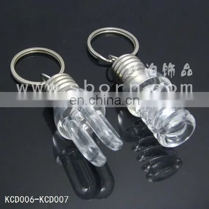 Mini LED Rainbow Colorful Flash light Bulb Keychain