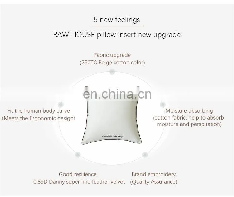 RAWHOUSE square cotton 100 white throw pillow insert cushion insert