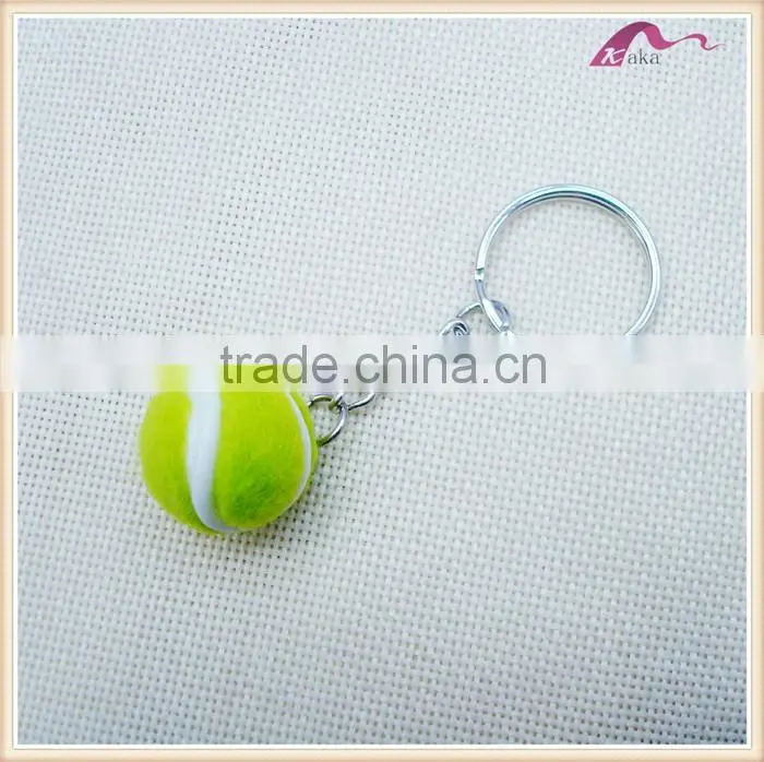 Personalized Fluffy Felt Tennis Ball Keychain