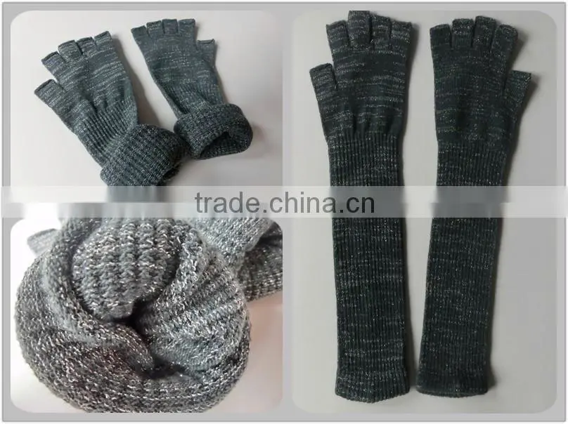 Factory wholesale three-piece hat scarf and gloves