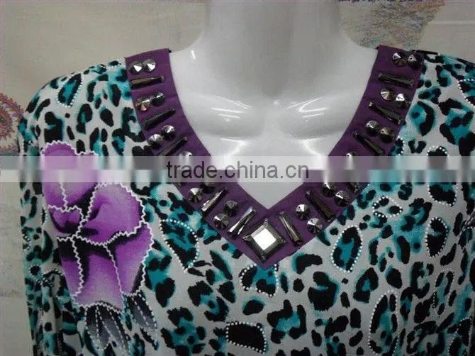 C174 Popular colorful beaded muslim abaya