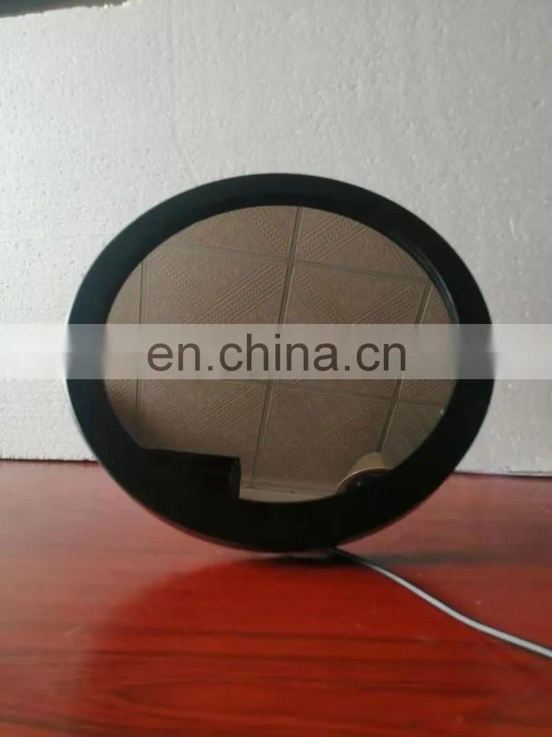 Decorative glass round Moon mirror with stand shelf for home table makeup mirror