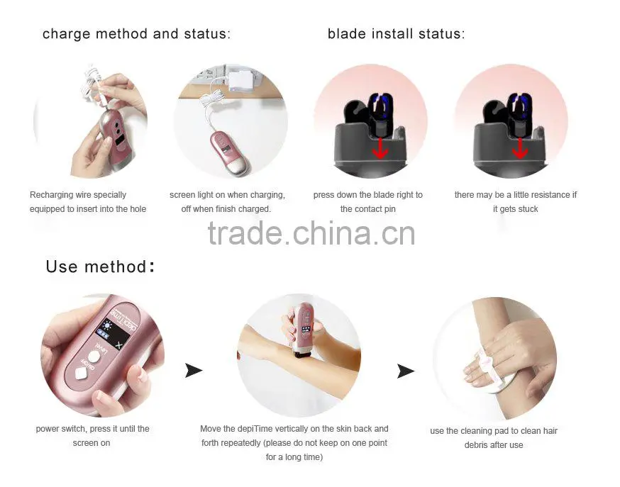Japan design depitime handy hair removal with pattern,Hair removal for home use