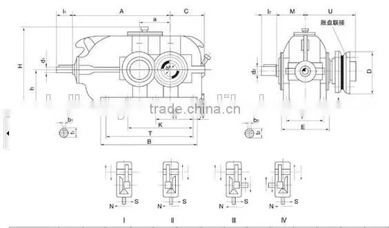 solid hollow output shaft large size gearboxes for heavy duty