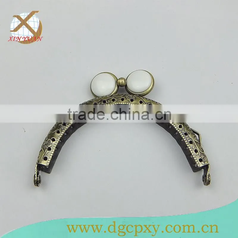 antique brass women handbag handle with gems