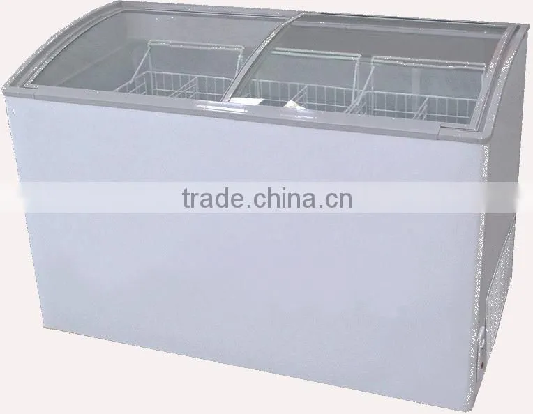 ice cream display freezer/sliding glass door chest deep freezer