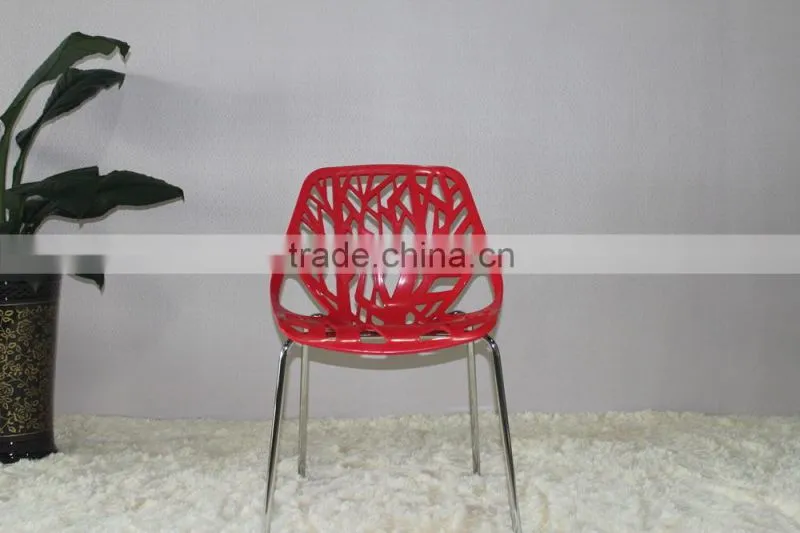 Best selling tree design plastic steel legs restaurant chairs china