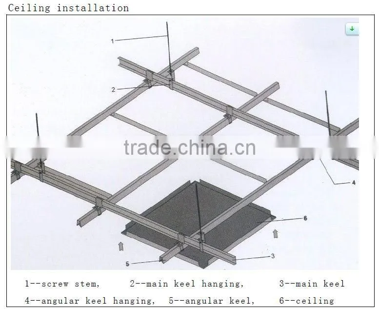 Aluminum ceiling tile for construction decoration usage