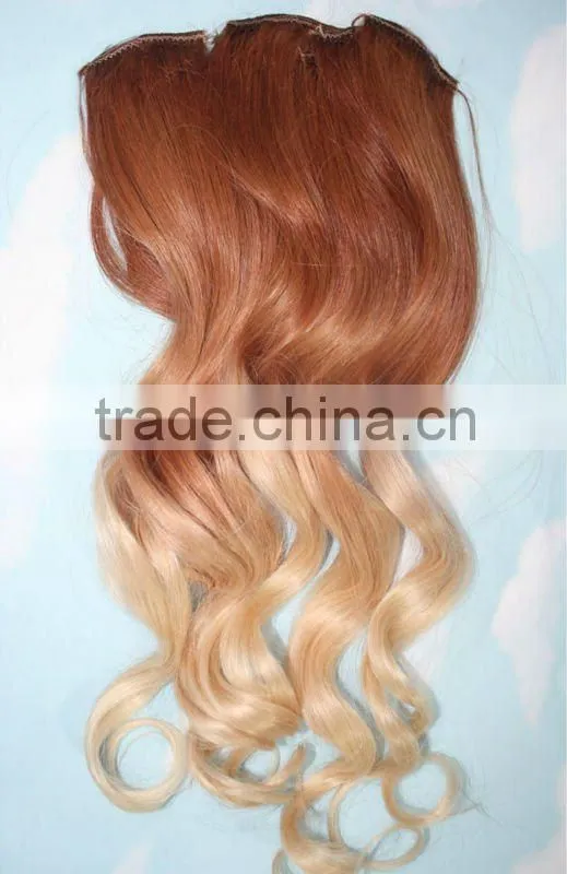 Auburn Copper With Bleached Tips Human Hair Extensions