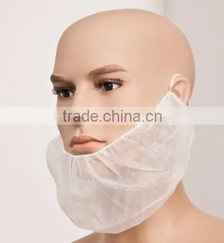Safety industry Disposable Non-woven PP beard cover beard nets 16" white