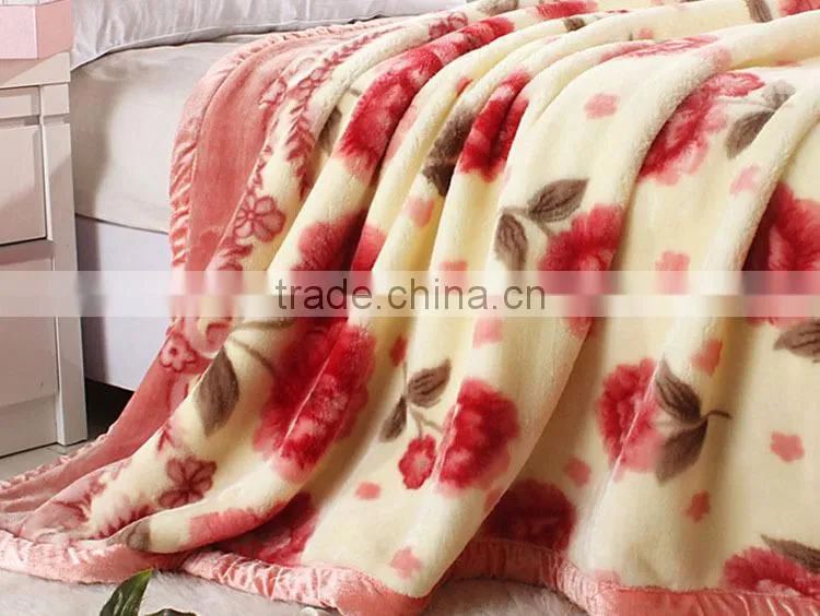 Made In China Winter Flower Plain Dyed Mink Blanket