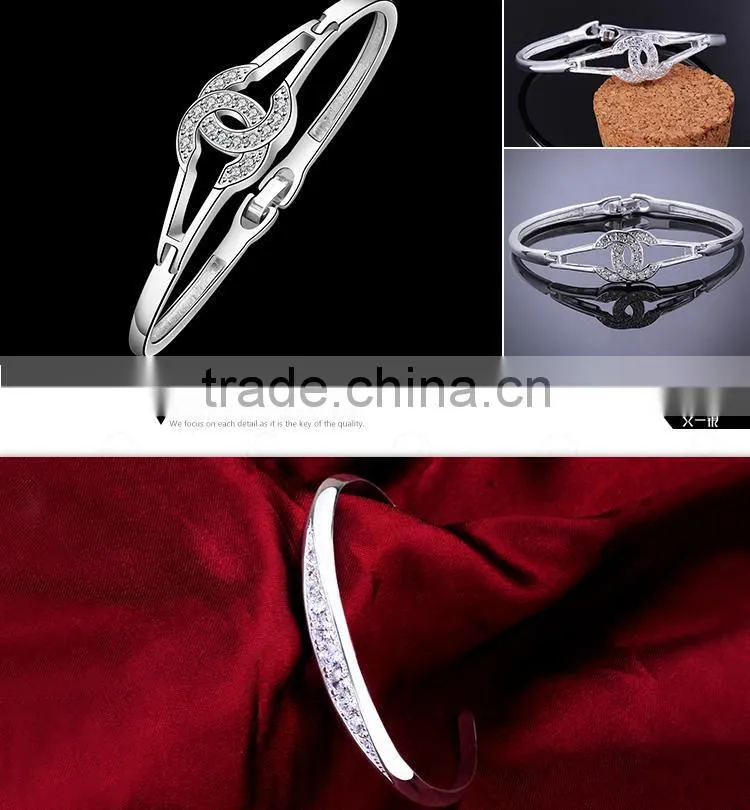China Fashion Jewelry Factory Price Silver Plated Bangles Wholesale