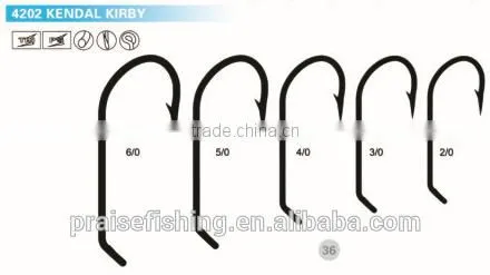 White Nickle high carbon steel PR-4202 KENDAL KIRBY wholesale fishing hook