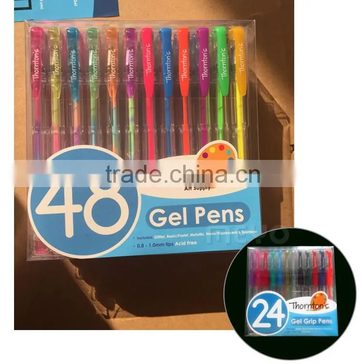 Rainbow erasable glitter gel ink pen for children painting