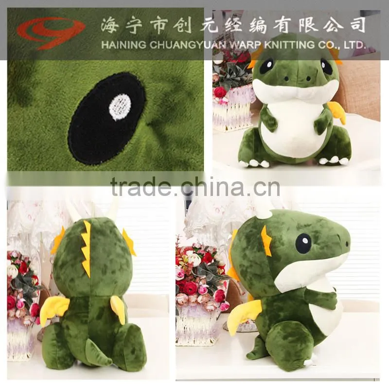 fabric for kid toy /Super soft high quality stock fabric 100 polyester fleece fabric plain green fleece velvet