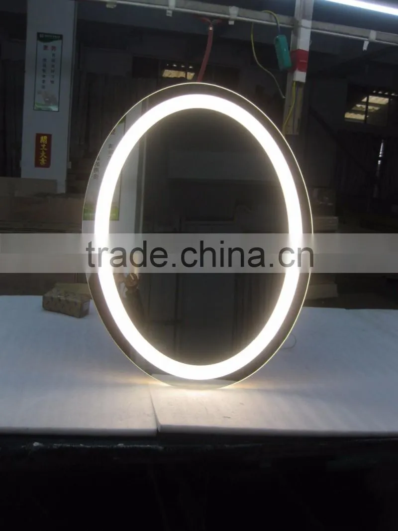 Wall Mounted LED Lighted Frameless Bathroom Oval Mirror