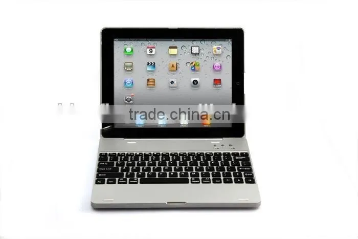 Power bank wireless Bluetooth keyboard case for iPad234 with 4000mah battery,rechargable folio calmshell Bluetooth keyboard