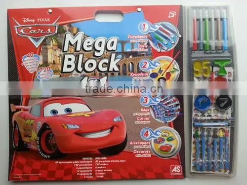 Mega Block Drawing Book Disney Stationery set