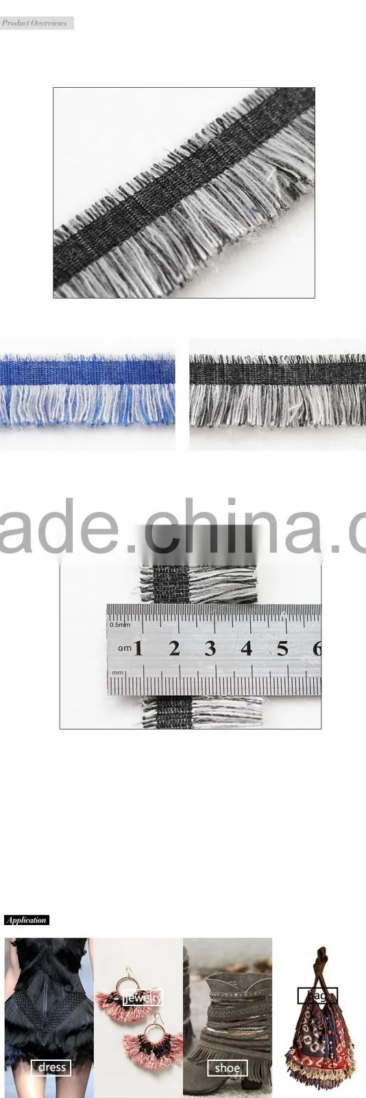 35mm width hot selling cotton brush trim