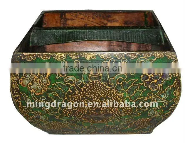 chinese antique wooden hand-painted box