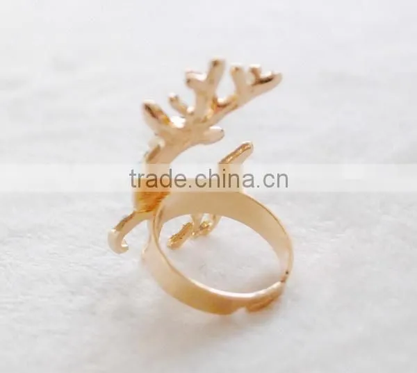 Hot Styles Deer Charming Stones Adjustable Ring For The Year Of 2014