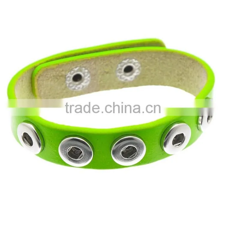 leather button bracelets 18mm Ginger Snap Bracelet charm Interchangeable handmade pulseras button Snap Bracelets