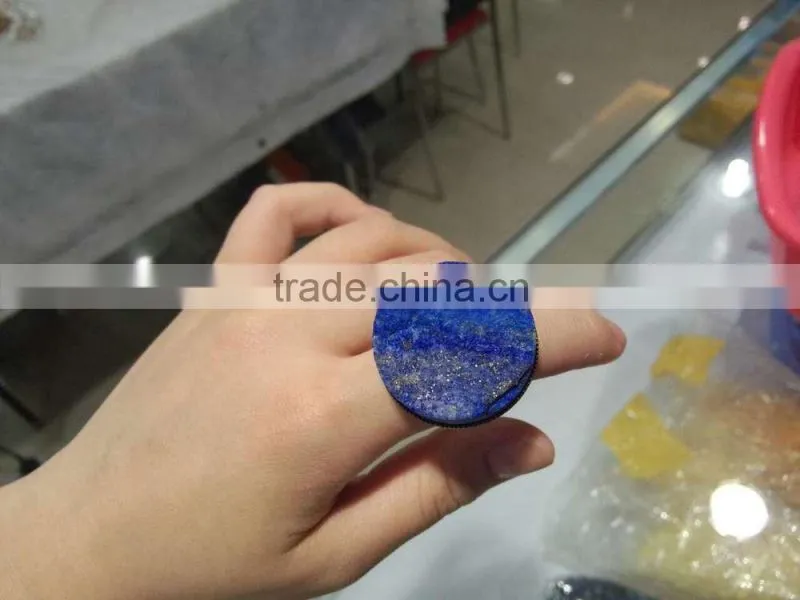 Wholesale navy lapis lazuli ring rough gemstone