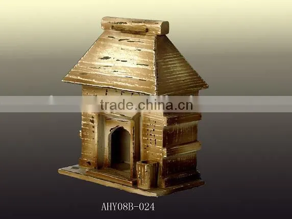 French style house shape wood bird house