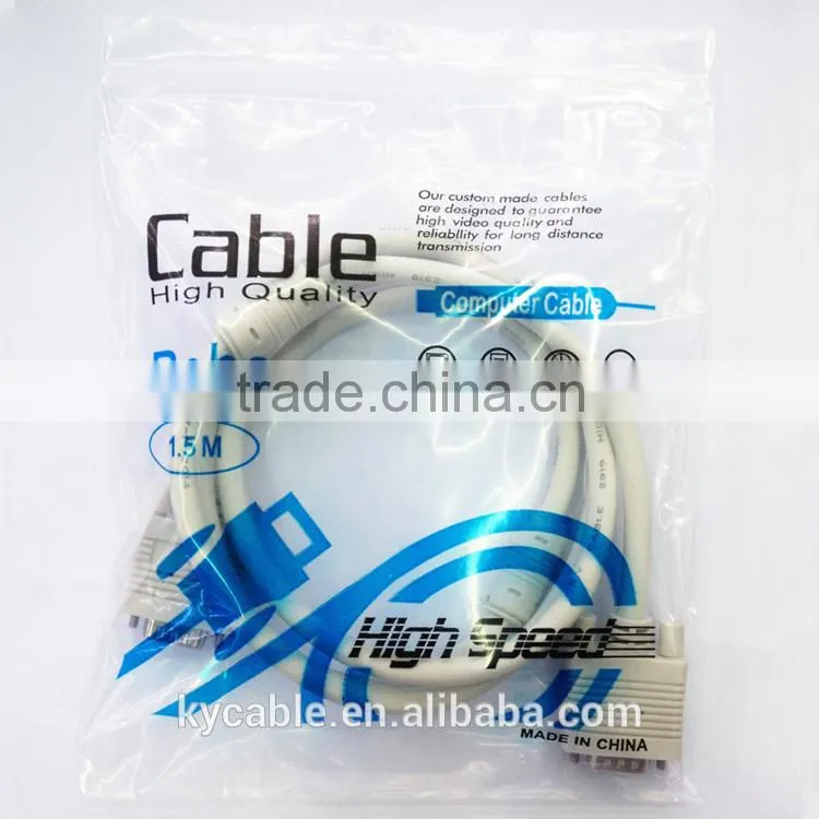 Alibaba high Definition Male to Male Vga to Vga Cable 3+4 for monitor/computer/projrctor