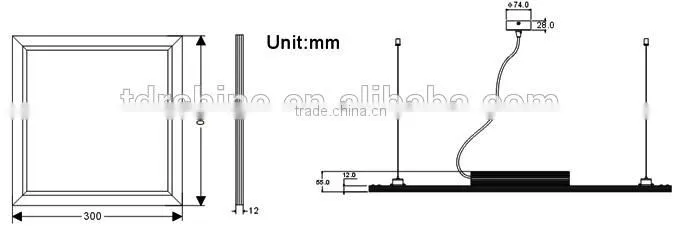 300x300 26W led panel light