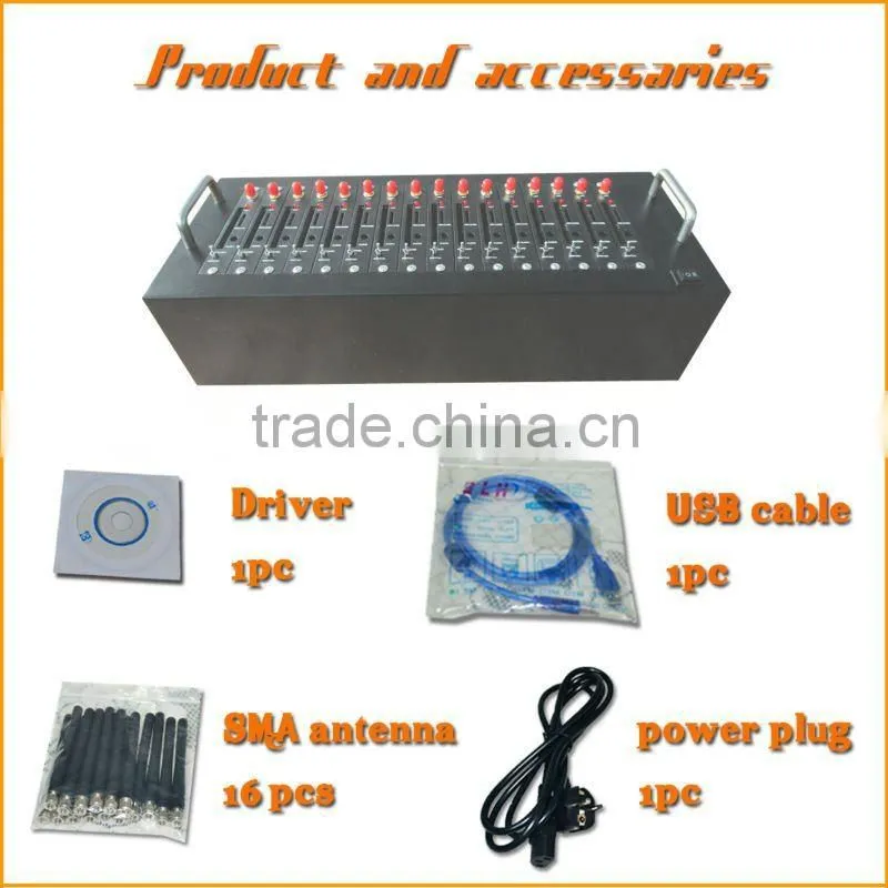 Rs232/USB gsm bulk sms modem 16 port with wavecom Q2406 newest module,gsm module car alarm system