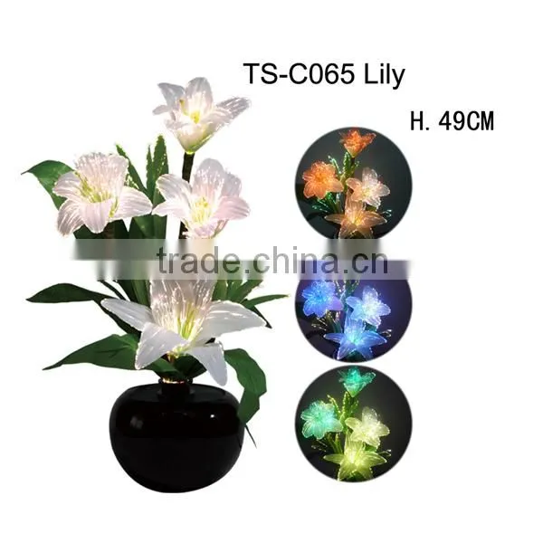 Very best sale LED Fiber optic rose Flowers in Red color /LED fiber optic flower light in different style with CE