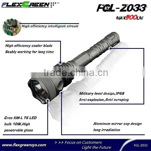 big power 2x18650 rechargeable xml T6 LED flashlight