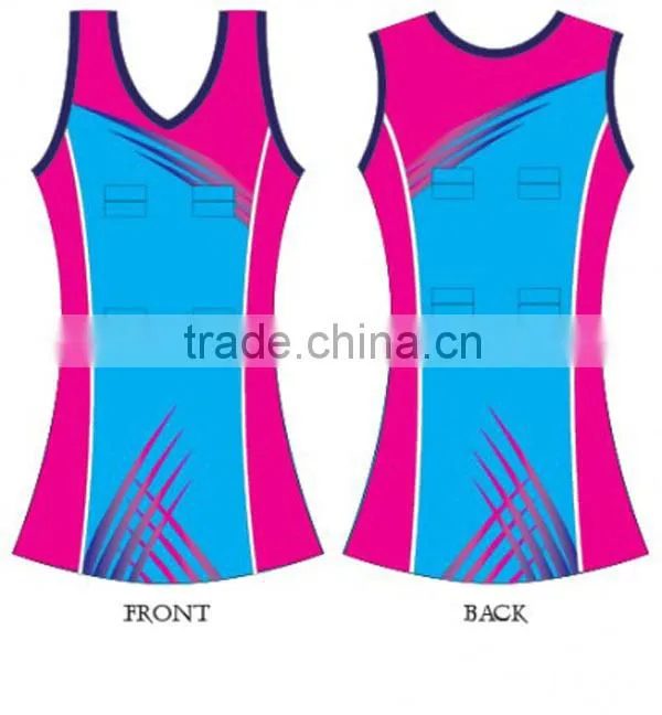 Green and yellow color netball a-line dress design for sale