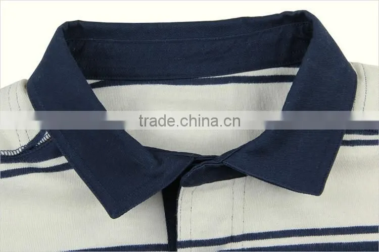 2016 OEM wholesale china men's fashion color stripe for softextile polo shirt