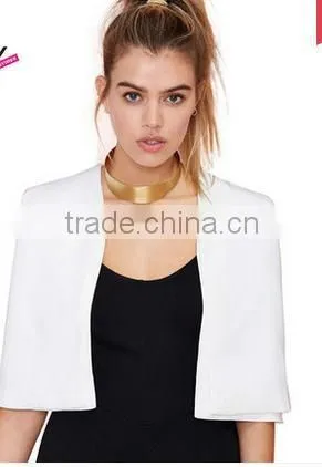 2015 spring and summer new European style big creamy white shawl waistcoat jacket small wild cotton shawl coats and jackets woma