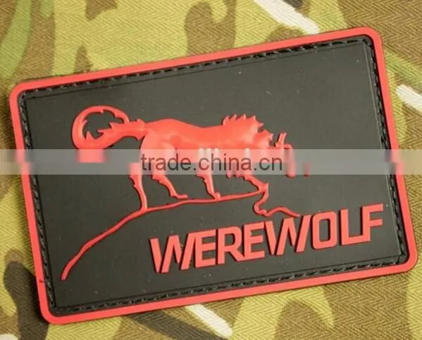 PVC Werewolf Patch Rubber Tactical Hook And Loop Patches Military Morale Armband Army Combat Badge