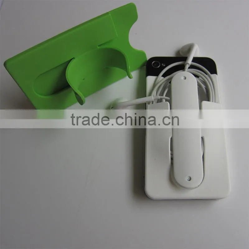 3M Sticker Smart Wallet with Slap Stand Silicone Smart Phone Pouch