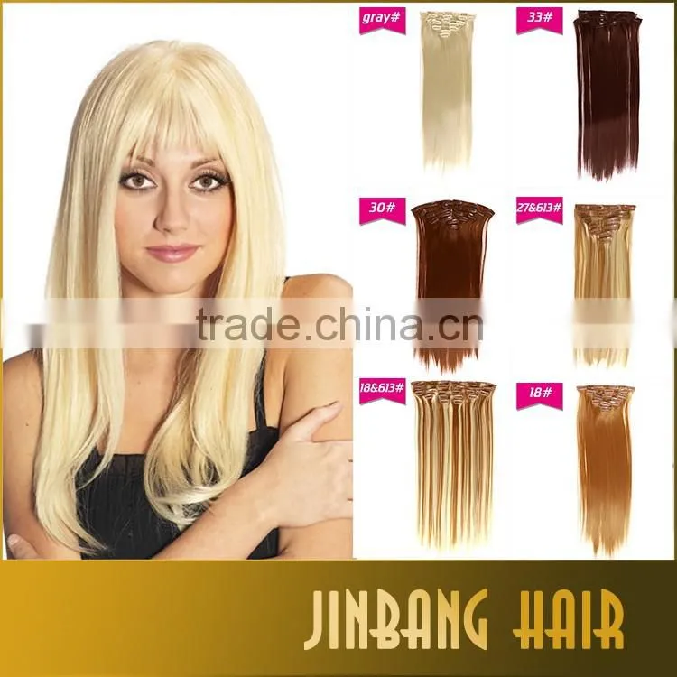 Alibaba express Xuchang wholesale hair extension clip in remy hair extensions 7pcs human hair extension