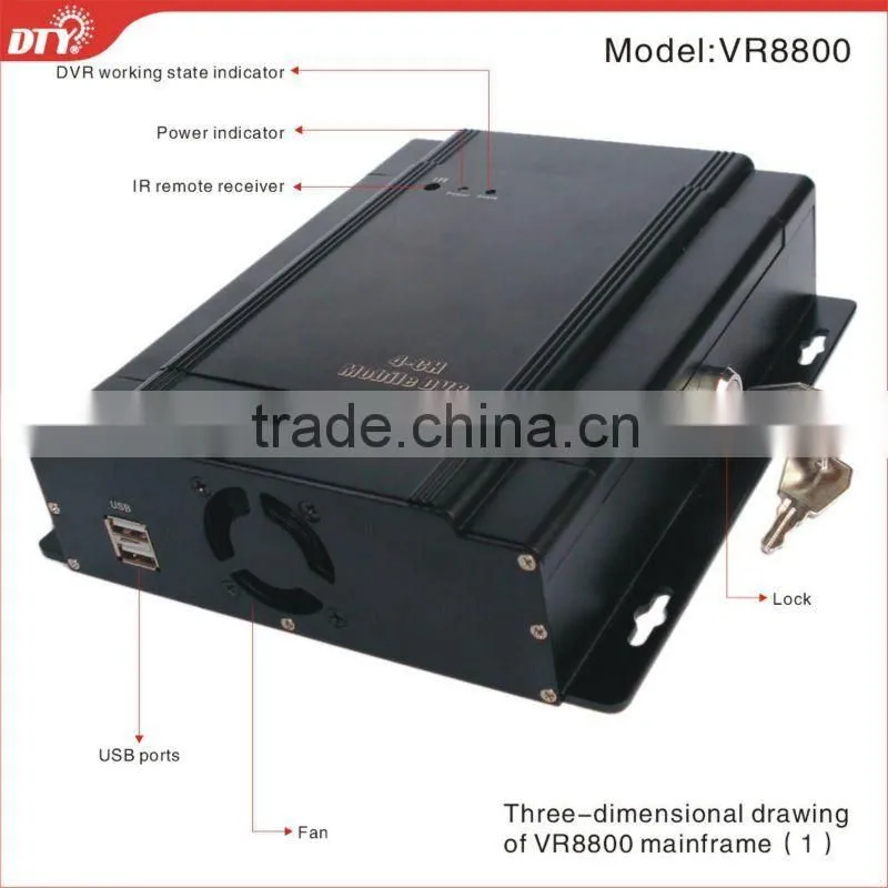 professional 4ch hdd school bus mobile safe box hd car dvr, VR8800