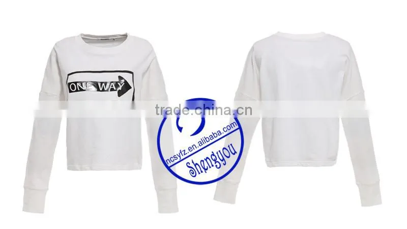 2015 wholesale high quality new design custom womens printed sweatshirts