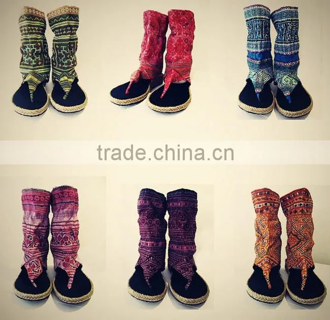 Tribal Fabric Sandals, One of a kind vegan friendly hand-dyed ethnic flip flops