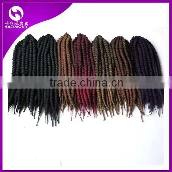 Wholesale 8 Colors Optional 110g 18" Crochet Twist Braids Ebony Synthetic Braiding Hair Soft Dreadlocks Hair Extensions