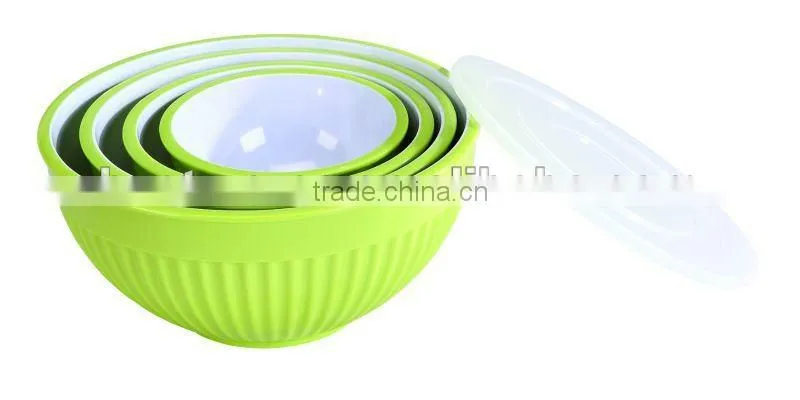 4pc green color melamine mixing bowl