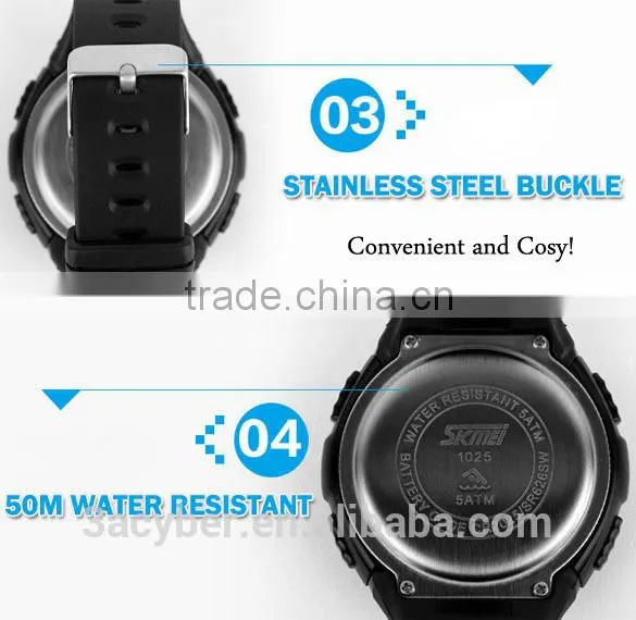Unisex 50M Waterproof Digital LCD Alarm Date Military Sport Analog Watch 2014