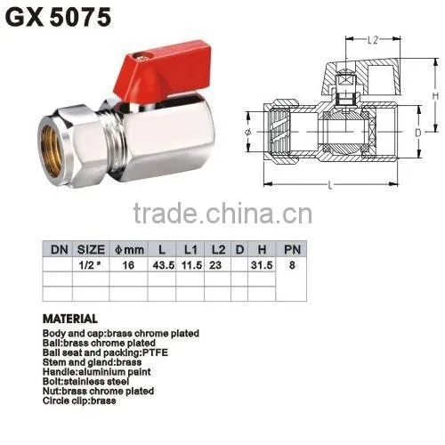 Brass Mini Ball Valve With Coupling Union