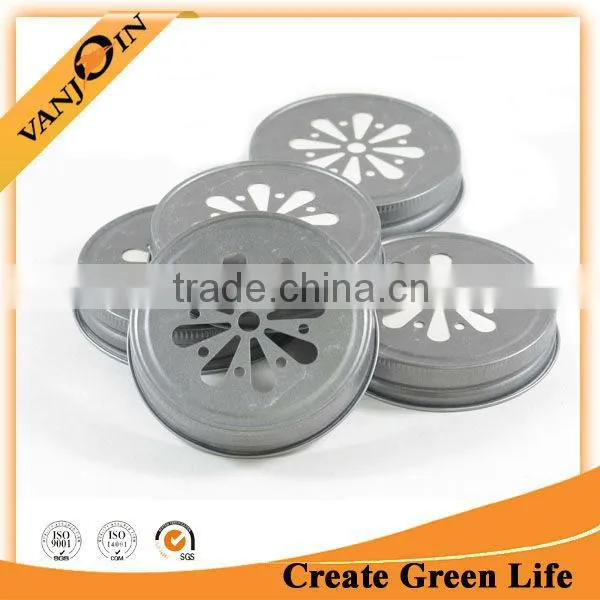 70mm Silver Daisy Lid With Straw Hole